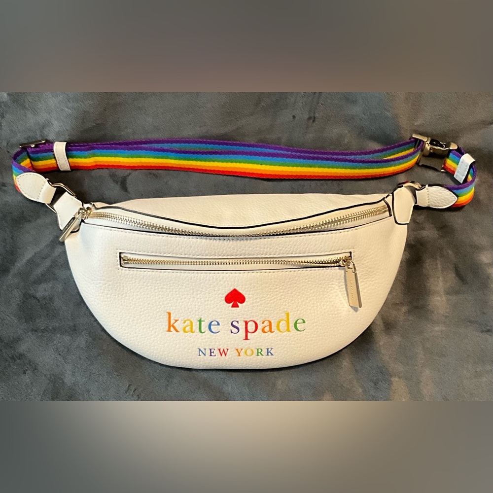 Kate Spade Pride White Leather Belt Bag - Picture 1 of 7